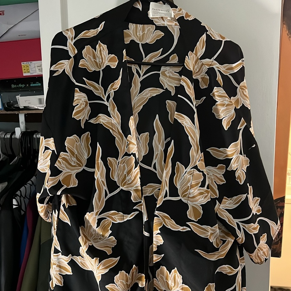 Maison Du Soir Floral Robe/Kimono Size Small/Medi… - image 6